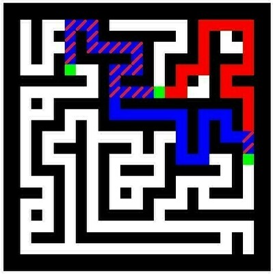 Instance of maze-solving method results